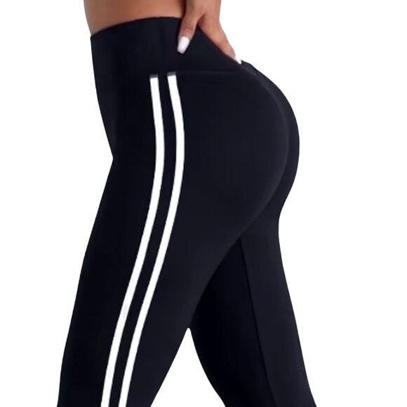 NWT Move Theology Deluxe Rib Fabric Two Stripe Legging Size S - Picture 2 of 8